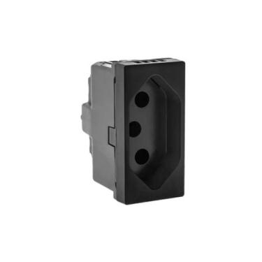 Imagem de Tomada 2p+t 10a 250v b. automatico 1m preta 615038pt - LEGRAND PIAL PL