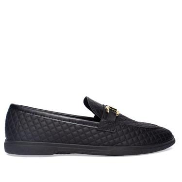 Imagem de Mocassim Moleca Textura Matelassê Preto, Preto, 37