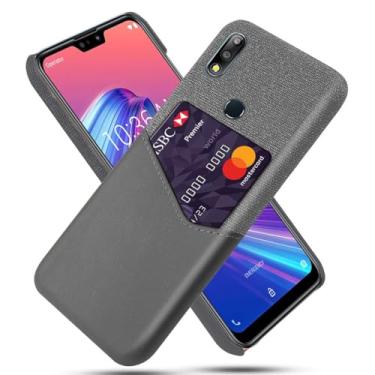 Imagem de Capa para Asus Zenfone ZB631KL,Tela e tampa de couro PU,Antideslizante,360°cobertura completa à prova de choque com 1 slot de cartão atrás,Prevenção de queda-Gray
