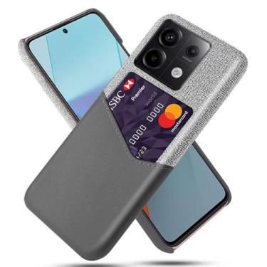 Imagem de Capa para Xiaomi Redmi Note 13 PRO,Tela e tampa de couro PU,Antideslizante,360°cobertura completa à prova de choque com 1 slot de cartão atrás,Prevenção de queda-Gray