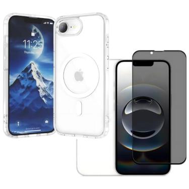 Imagem de Capa Capinha Magnética + Película Privacidade para iPhone 16e Tela de 6.1 Polegadas - (Hard Glass Store)