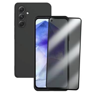 Imagem de Película de Privacidade Anti-Spy com Capa Protetora Preta Para Galaxy A55, Kit 2 Peças