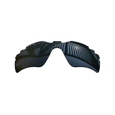 Imagem de MYCOURAG Lentes de reposição polarizadas com proteção UV para óculos de sol Oakley Radar Path - Preto sólido polarizado