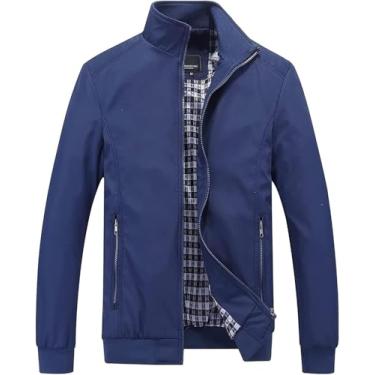Imagem de Jaqueta Masculina Leve Lazer Jaqueta Transição Manga Longa Verão Jaqueta Bomber Esportes Ao Ar Livre, Blue, 8XL