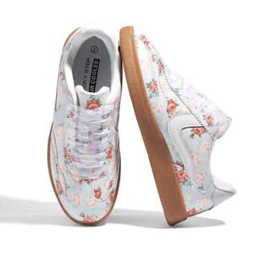 Imagem de LUCKY STEP Tênis feminino retrô moderno, clássico, casual, para caminhada, antiderrapante, confortável, P azul, 37