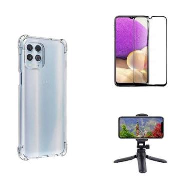 Imagem de Kit Tripé Tripod 360 graus para Motorola Moto G100 + Capa + Pelicula D