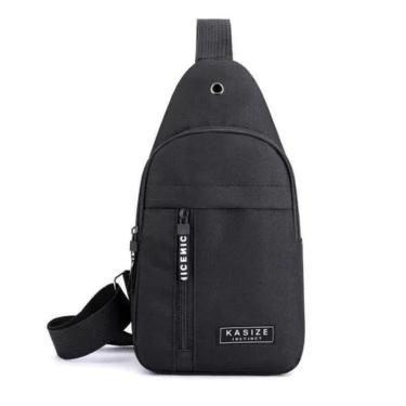 Imagem de Bolsa Mochila Impermeável Transversal Crossbody Pochete De Peito Portátil Alça única Ajustável Preto