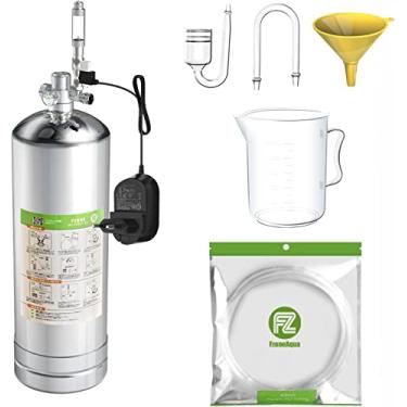 Imagem de FZONE Kit de reator de dióxido de carbono de sistema gerador de CO2 para aquário de 2,5 L, kit DIY de CO2 com regulador e válvula de agulha para tanque aquático (2,5 L com solenoide))