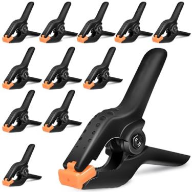 Imagem de Grampos de mola resistentes, clipe pequeno e resistente de 9 cm com abertura de mandíbula de 4 cm, alça antiderrapante, clipes fortes para marcenaria, fotografia, artesanato e projetos DIY (pacote com