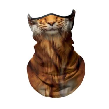 Imagem de RNXRZANK Bandana Máscara Facial Protetora de Pescoço Leve Balaclava Proteção Solar Protetor Facial Cachecol para Homens Mulheres Pesca, Tigre