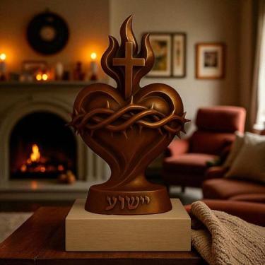 Imagem de Escultura "Sagrado Coração" - Sagrado coração de jesus em forma abstra