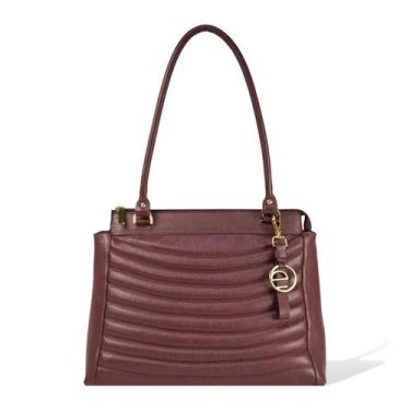 Imagem de Bolsa Couro Ombro Tote Matelasse Vinho - Le Postiche