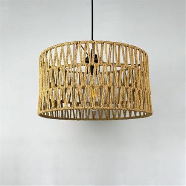 Imagem de Industrial Estilo Retro Corda De Cânhamo Pendente Lâmpada Personalidade Criativo Internet Bar Café Restaurante Quarto Roupa Loja Balcão Bar Candelabro (D D32CM)