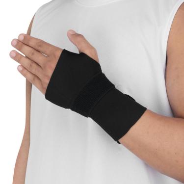 Imagem de Munhequeira Vollo Órtese Longa Sem Polegar Mão Esquerda Preta-P/M