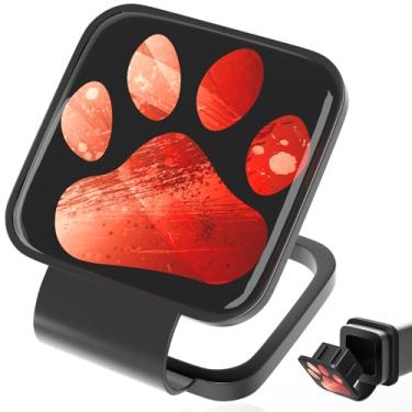 Imagem de Capa de engate de pegadas fofas para receptores de 5 cm – Tampa de engate de reboque, tampa de inserção de plugue de tubo, compatível com picape, SUV, jipe, carros, caminhões, trailers e mais