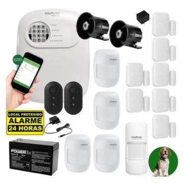 Imagem de Kit Alarme Híbrido Intelbras 7 Magnéticos sem Fio, 5 Infra 1 PET e 2 S