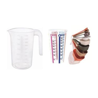 Imagem de Kit Copo + Jarra Graduada + Colheres Medidora Em Xícara Ml - Plasútil