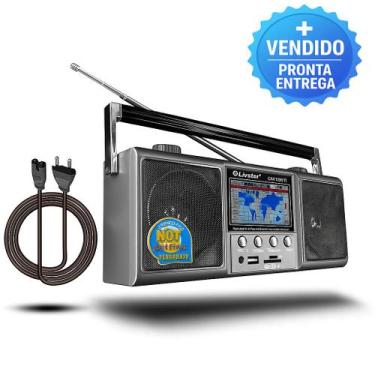 Imagem de Radio Portatil Retro Recarregável Retrô USB Cartão Pilha FM AM SW Bivo