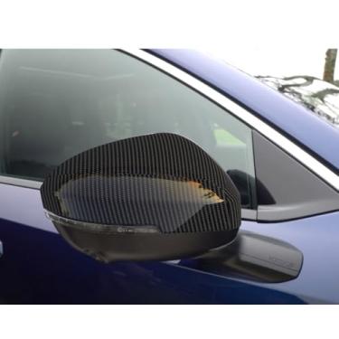 Imagem de TENWIND Capa de espelho retrovisor lateral exterior do carro compatível com acessórios Nissan Kicks 2025+ (fibra de carbono)