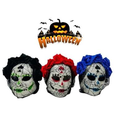 Imagem de Máscara Caveira Mexicana Dia de Los Muertos, Látex e Pelo Sintético, Tamanho Único, Decoração Halloween Catrina, Unissex Adulto, 35x30x3 cm