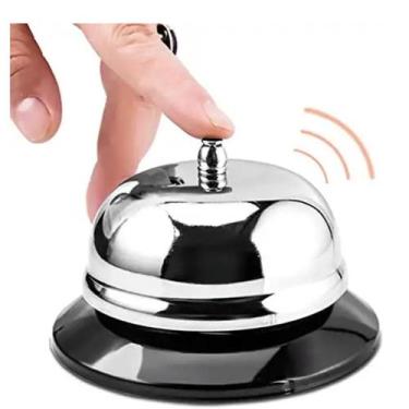Imagem de Campainha Sino de Mesa Metal Recepção Cozinha Hotel Bar - Losan