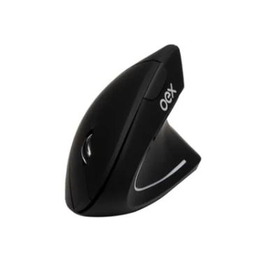 Imagem de Mouse Wireless Vertical Oex, Preto - Ms605