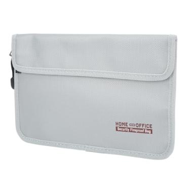 Imagem de Domary Bolsa de Documentos à Prova de Fogo Bolsa de Dinheiro Impermeável Com Zíper Duplo Valorables Jóias Documentos Legais de Drones Baterias Cinza