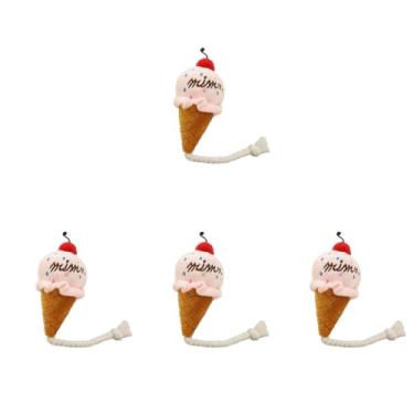 Imagem de LOGOFUN 4 Peças De Brinquedo Cachorro Com Som Sorvete, Casquinha Criativo Para Mastigar, Adorável E Interativo Animais Estimação - Rosa