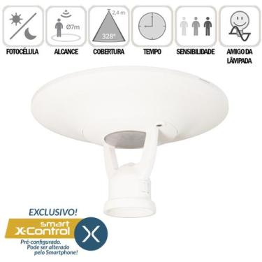 Imagem de Sensor De Presenca Plafon Lampada E27 Smart X-control Fotocélula Bivol