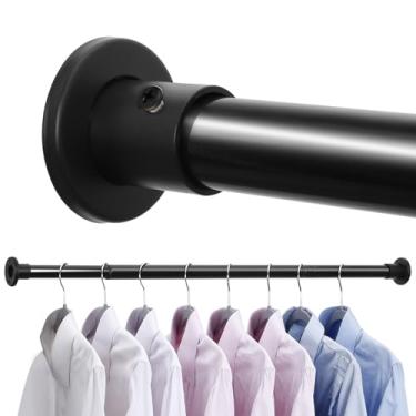 Imagem de Varas de armário para pendurar roupas, varetas ajustáveis de 45,7 a 250 cm, postes de armário fáceis de instalar para pendurar roupas, roupas de guarda-roupas, perfeitas para organizador de armário