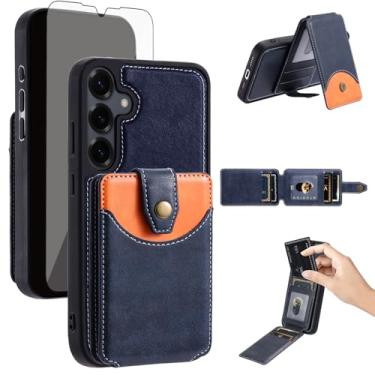 Imagem de Asuwish Capa de celular para Samsung Galaxy S24 Plus/S25 Plus S24+ S25+ 5G Capa carteira compatível com protetor de tela Magsafe Slim Stand ID S24Plus 24S + S 24 24+ S25Plus 25S 25+ SM-S936U Azul