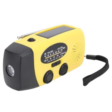 Imagem de Phefop Rádio Meteorológico da Manivela Solar de Emergência Com Iluminação LED, Alarme SOS, Power Bank Portátil Am FM WB Rádio Meteorológico, para Carregar Telefones Ao Ar Livre (Amarelo)