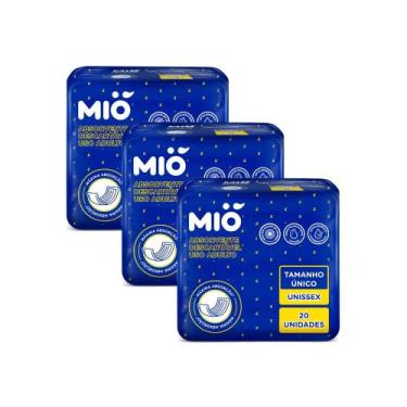 Imagem de Kit 3 Absorvente Descartável Mió Adulto Unissex Tamanho Único 20 Unida