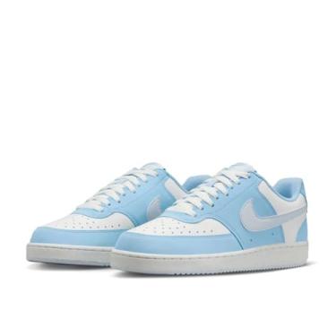 Imagem de Nike Tênis feminino Court Vision Low, Summit branco/cinza futebol/azul psíquico, 38