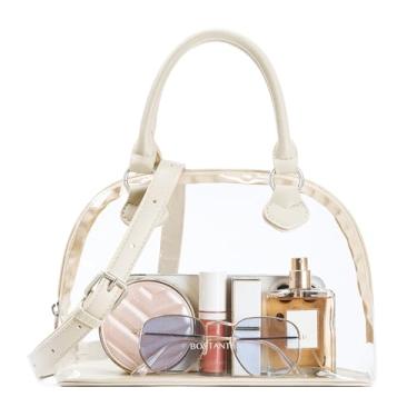 Imagem de BOSTANTEN Bolsa transparente para eventos de estádio pequena bolsa transversal com alça superior para shows, esportes, viagens, Nude., 8 x 3 x 6 inches, Bolsa transparente