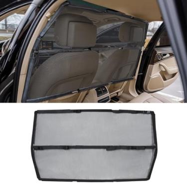 Imagem de LITTOU Barreira de carro para porta-malas SUV 142 cm mais cobertura para cães barreira de rede de carro divisor de animal de estimação com tela transparente área de carga portão de cachorro divisor de