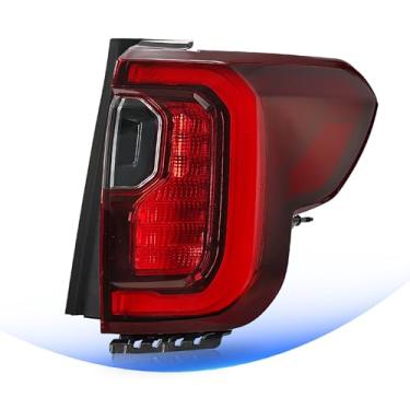 Imagem de STRECOS Luz traseira de LED compatível com GMC Acadia AT4 2020 2021 2022 2023 luz traseira traseira preta moldura traseira conjunto de luzes de freio de direção substitui OEM # 84746546 (lado direito