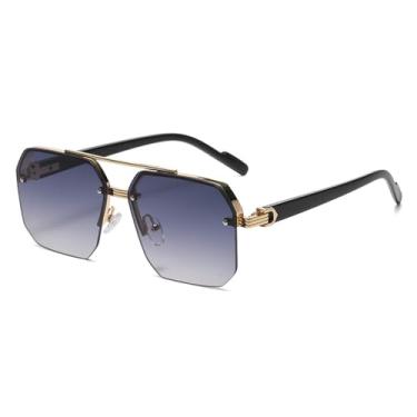 Imagem de Óculos de sol de metal para ciclismo masculino, meia armação, estilo pregos de arroz, casual, tendência, personalidade, retrô, moda, esportes ao ar livre, 04, óculos de sol