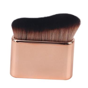 Imagem de harayaa Pincel de maquiagem para base, cobertura total, autobronzeador, ferramenta de maquiagem para bronzeamento líquido de pernas, pescoço, rosto, Rosa Ouro