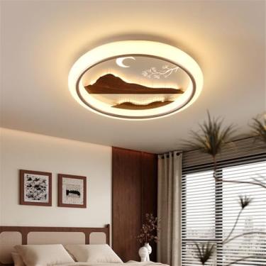 Imagem de Nórdico Moderno Quarto Lâmpada De Teto LED Moda Simplicidade Arte Sala De Estar Estudo De Restaurante Quarto Infantil Corredor Varanda Luz (3853B D50CM)