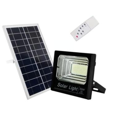 Imagem de Refletor Solar Fotocélula LED 200W 6500K IP66 Placa Avulsa + Controle