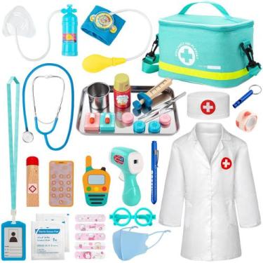 Imagem de Kit médico Sundaymot Doctor Kit para crianças com bolsa médica, 34 uni