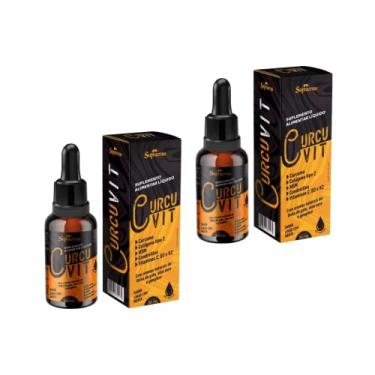 Imagem de Kit Com 2 - Curcumina em Gotas Curcuvit- Cúrcuma e Colágeno Tipo II 30ml