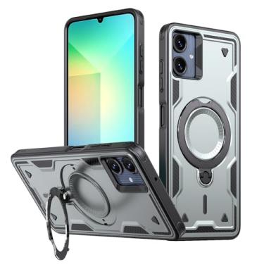 Imagem de SORAKA Capa para Samsung Galaxy A06 com suporte,compatível com MagSafe,Capa Samsung Galaxy A06 com chapa de ferro Capa resistente que absorve choques Proteção contra quedas de nível militar