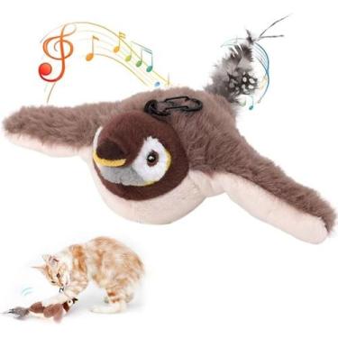 Imagem de Brinquedo Pet Interativo Pássaro de Pelúcia com Som e Movimento Recare