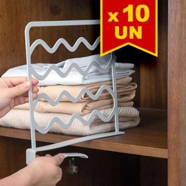 Imagem de Kit 10 Divisórias de prateleiras multiuso Separador Cabide - Yaay