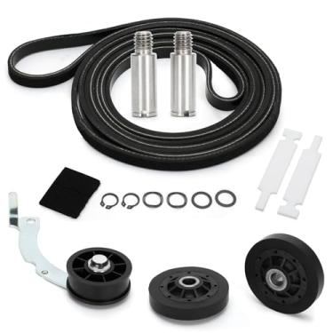 Imagem de Kit de reparo de secador de atualização compatível com Speed Queen 1992 e secador SM mais recente, inclui kit de rolo RB170002 e polia intermediária do secador D516792 e correia de secadora D511255P
