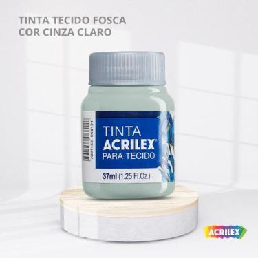 Imagem de Tinta para tecido fosca com 37ml cor cinza claro - ACRILEX