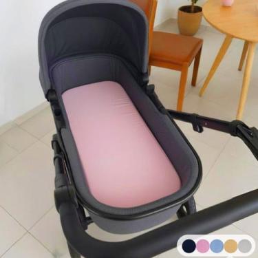 Imagem de Colchonete para Carrinho Moisés Bebê Menino Menina (Capa Removível + E
