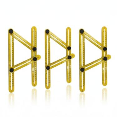 Imagem de Kit 3 Réguas Esquadro Multi Ângulo Medidor 5213 Titanium